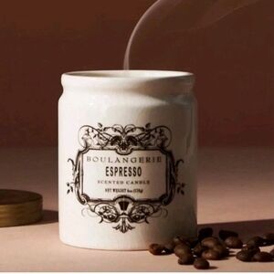 Anthropologie Boulangerie, Espresso Jar (SET OF 2) Candle NEW!